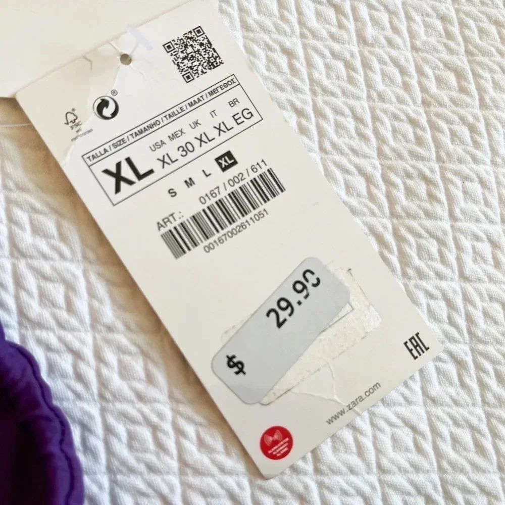 Zara Purple Ring Detail Bandeau Bikini Set
